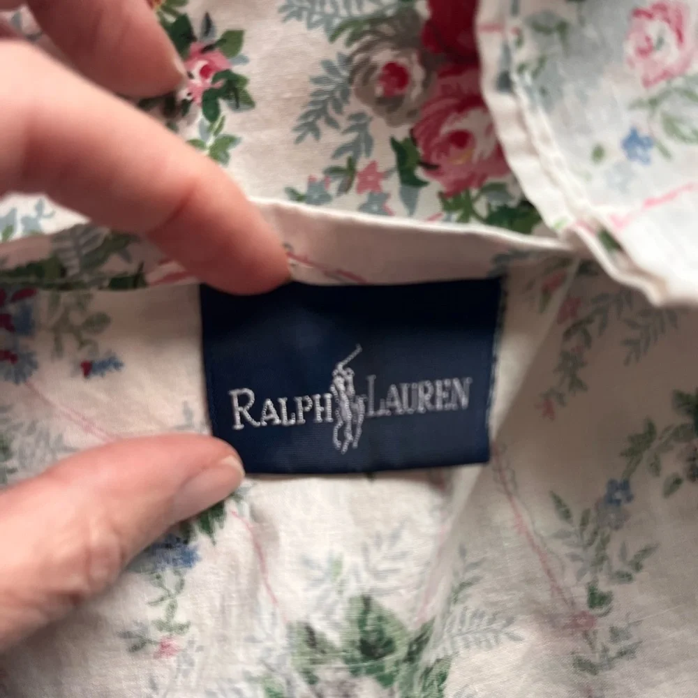 Ralph Lauren vintage Blaine Elaine floral flat sheet with ruffles size full